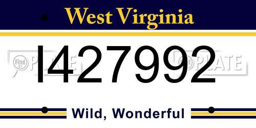 I427992 West Virginia License Plate