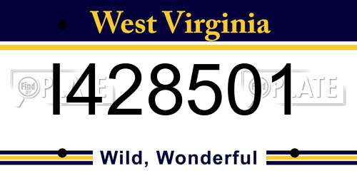 I428501 West Virginia License Plate