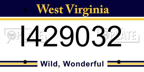 I429032 West Virginia License Plate