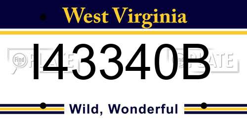 I43340B West Virginia License Plate
