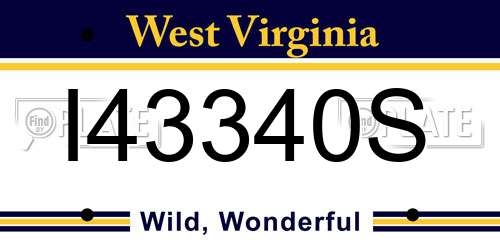 I43340S West Virginia License Plate
