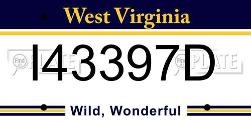 I43397D West Virginia License Plate