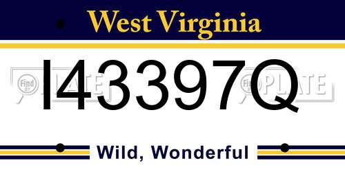 I43397Q West Virginia License Plate