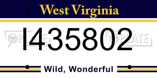 I435802 West Virginia License Plate