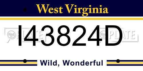 I43824D West Virginia License Plate