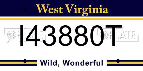 I43880T West Virginia License Plate