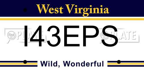 I43EPS West Virginia License Plate