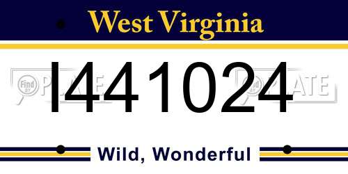 I441024 West Virginia License Plate