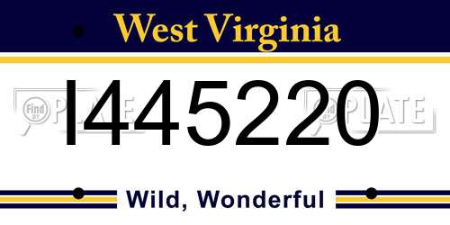 I445220 West Virginia License Plate