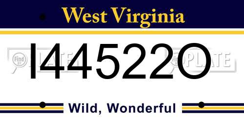 I44522O West Virginia License Plate
