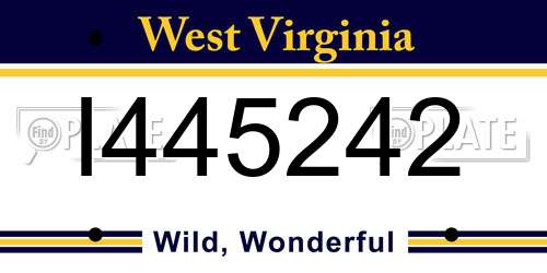 I445242 West Virginia License Plate