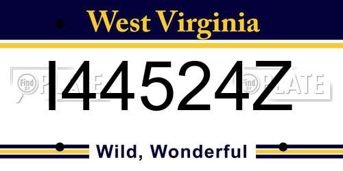 I44524Z West Virginia License Plate