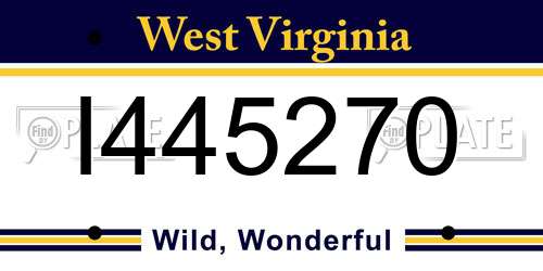 I445270 West Virginia License Plate