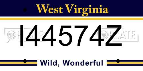 I44574Z West Virginia License Plate