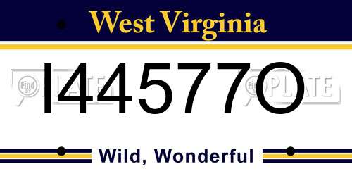 I44577O West Virginia License Plate