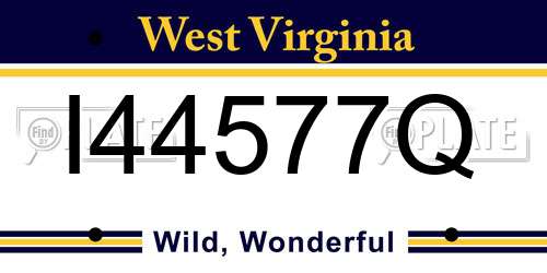 I44577Q West Virginia License Plate