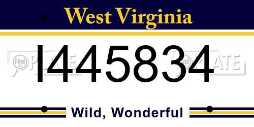 I445834 West Virginia License Plate