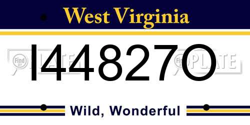 I44827O West Virginia License Plate