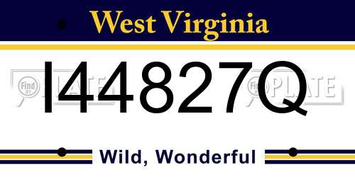 I44827Q West Virginia License Plate