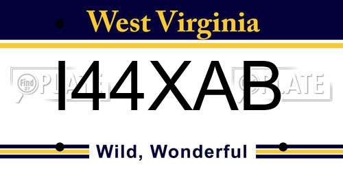 I44XAB West Virginia License Plate