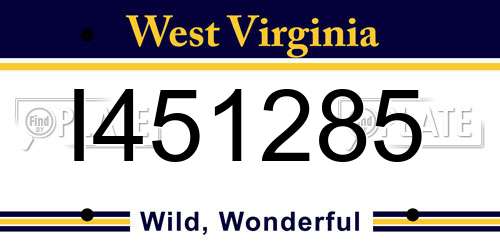 I451285 West Virginia License Plate