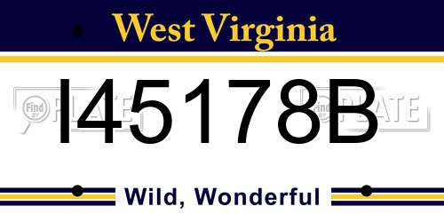 I45178B West Virginia License Plate