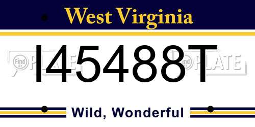 I45488T West Virginia License Plate