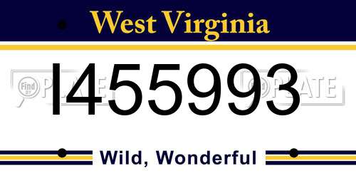 I455993 West Virginia License Plate