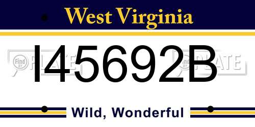 I45692B West Virginia License Plate