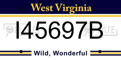 I45697B West Virginia License Plate