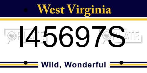 I45697S West Virginia License Plate