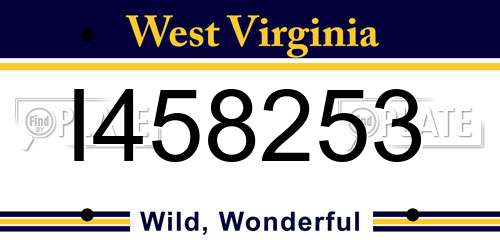 I458253 West Virginia License Plate