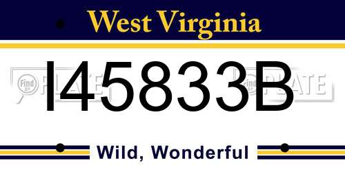 I45833B West Virginia License Plate