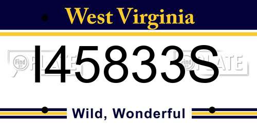 I45833S West Virginia License Plate