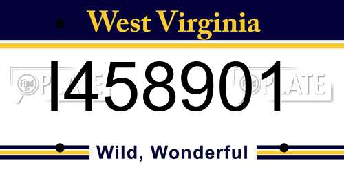 I458901 West Virginia License Plate