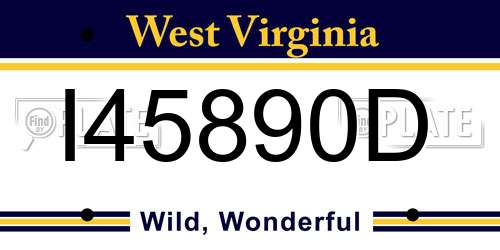I45890D West Virginia License Plate