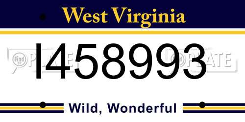 I458993 West Virginia License Plate