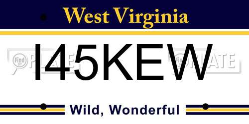 I45KEW West Virginia License Plate