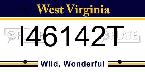 I46142T West Virginia License Plate
