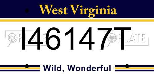 I46147T West Virginia License Plate