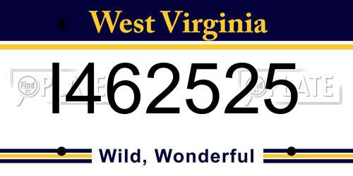 I462525 West Virginia License Plate