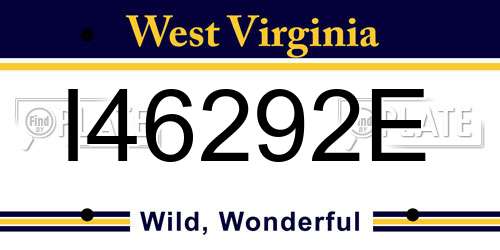 I46292E West Virginia License Plate
