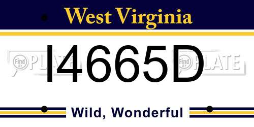 I4665D West Virginia License Plate