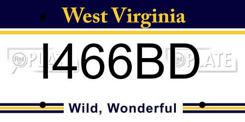 I466BD West Virginia License Plate