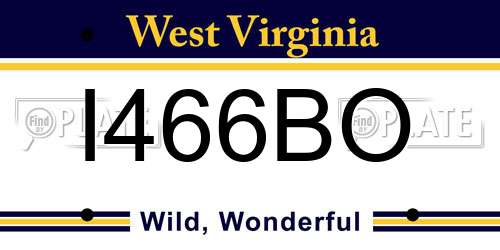 I466BO West Virginia License Plate