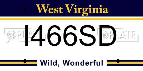 I466SD West Virginia License Plate