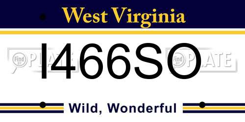 I466SO West Virginia License Plate