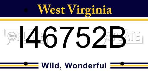 I46752B West Virginia License Plate