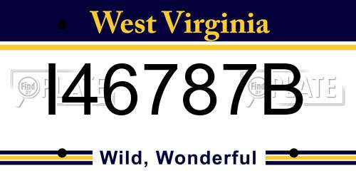 I46787B West Virginia License Plate