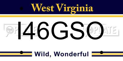 I46GSO West Virginia License Plate